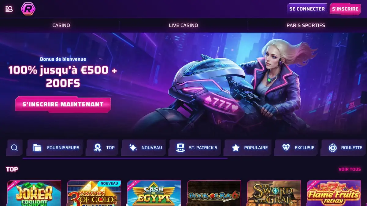Roby Casino interface